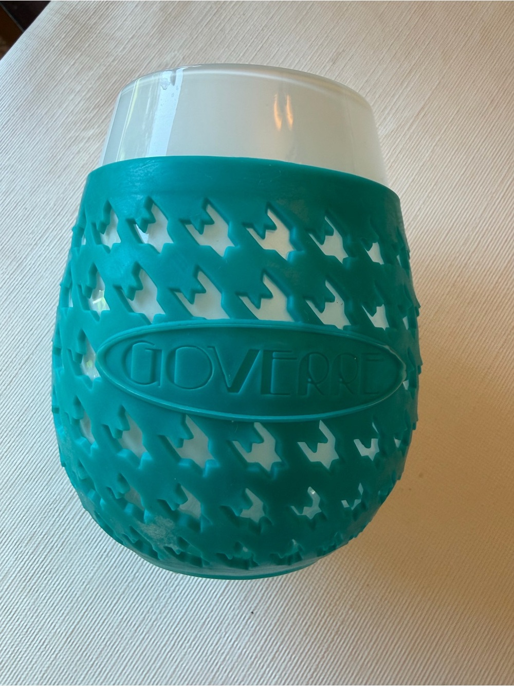 Goverre glass stemless easy sip Teal Silicone Wine Glass tumbler